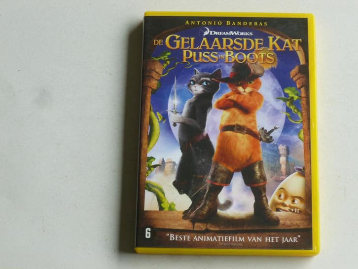 De Gelaarsde Kat - Antonio Banderas (DVD), Cd's en Dvd's, Dvd's | Kinderen en Jeugd, Zo goed als nieuw, Ophalen of Verzenden