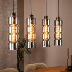 *WOONWINKEL* Hanglamp Eettafel Glazen Cyclinders, Huis en Inrichting, Lampen | Hanglampen, Verzenden, Nieuw