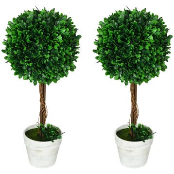 TRUUSK Kunstmatige Boekbomen 2-delige Set - 60cm - UV-besten, Verzenden, Nieuw