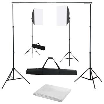 vidaXL Fotostudioset met softboxlampen en achtergrond, Verzenden, Nieuw