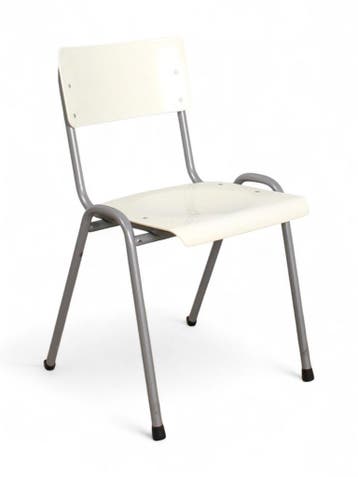 De Valk model 3392 kantinestoel, alu-wit, Huis en Inrichting, Ophalen of Verzenden, Gebruikt, Wit