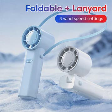 Draagbare Mini Ventilator met Nekkoord - Opvouwbaar, USB Opl, Verzenden, Nieuw