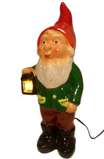Tuinkabouter met lampje in lantaarn, Verzenden, Nieuw
