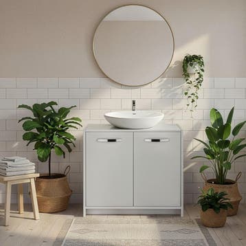 Wastafelonderkast Katalina, ruim, draagkracht 20 kg - wit, Huis en Inrichting, Badkamer | Badkamermeubels, Verzenden, Nieuw
