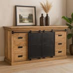 Dressoir Mangohout Milan 240 cm, Huis en Inrichting, Kasten | Dressoirs, Verzenden, Nieuw, Overige houtsoorten, Industriële meubels