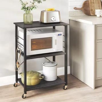 3-laags keukentrolley met haken – metalen frame op wielen, Verzenden, Nieuw