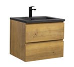Badkamermeubel Set Angela 60 cm Eiken Badmeubel, Verzenden, Nieuw, Wastafelkast