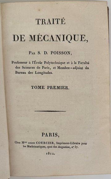 S. D. Poisson - Traité de Mécanique - 1811