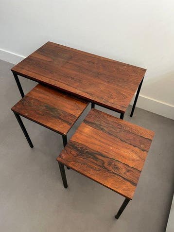 Set bijzettafels - Palissander, Metaal - Drie
