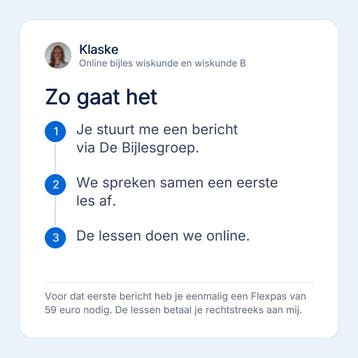 Wiskunde bijles online voor havo en vwo, Privéles, Bijles