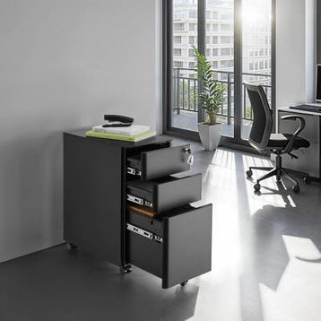 Archiefkast Parvus, 2 lades, 1 hangmappenkast - zwart, Huis en Inrichting, Verzenden, Nieuw