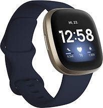 Fitbit Versa 3 40 mm zacht goud met een siliconen polsband, Verzenden, Gebruikt