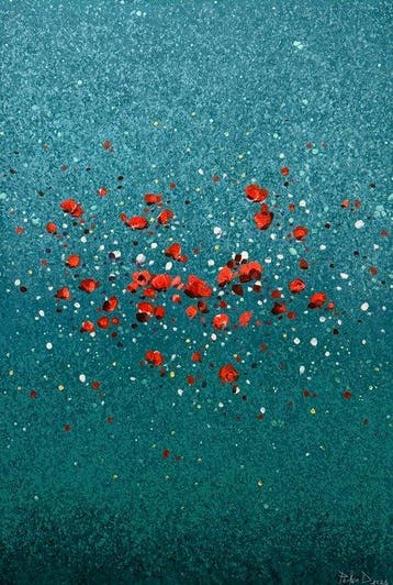 Parfen.D XL - Red Poppies on Teal