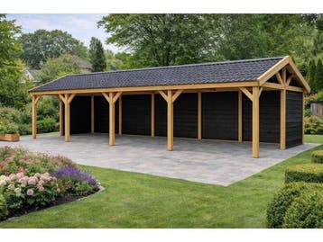 Veiling - Douglas zadeldak overkapping 1240x410x300cm, Tuin en Terras, Nieuw
