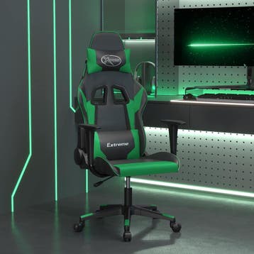 vidaXL Massage gamestoel kunstleer zwart en groen, Verzenden, Nieuw, Groen