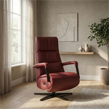 Leren relaxfauteuil met hartbalans Core - Massif Rubino, Bohemian, Industrieel, Modern, Scandinavisch, Nieuw, Ophalen of Verzenden