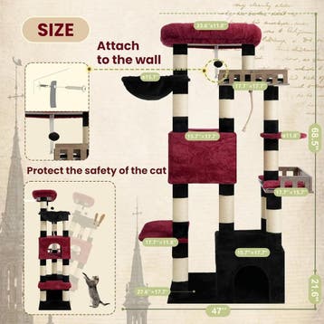 Kattenverblijf, Maine Coon Cat Tree, Heavy Duty Cat Tower, Ophalen of Verzenden, Nieuw