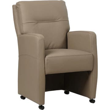 Leren eetkamerstoel Sharp - Hermes Mocca (taupe/bruin) -, Eigentijds, Modern, Bruin, Nieuw, Leer