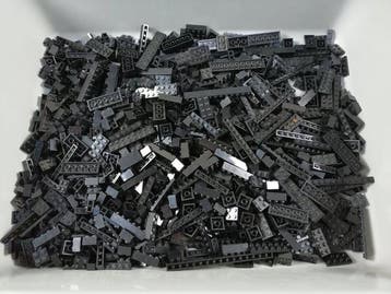 Lego - geen serie - 02 Partij van 1000 zwarte bouwstenen -, Nieuw