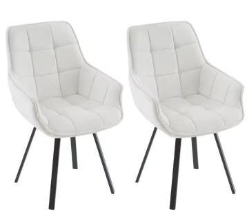 Set van 2 Draaibare Fluwelen Eetkamerstoelen met Armleuninge, Verzenden, Nieuw