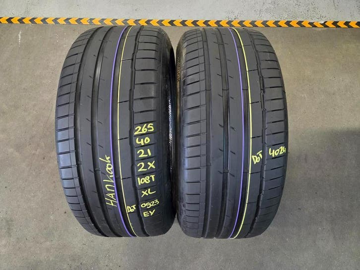 265/40/21 108T EV HANKOOK ZOMERBANDEN 6,5MM PROFIEL 2X, Auto-onderdelen, Banden en Velgen, 21 inch, Erkend duurzaam, Zomerbanden