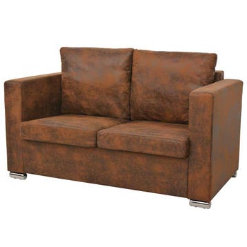 vidaXL Tweezitsbank 137x73x82 cm kunstsuède, Huis en Inrichting, Verzenden, Leer, Minder dan 150 cm, Nieuw