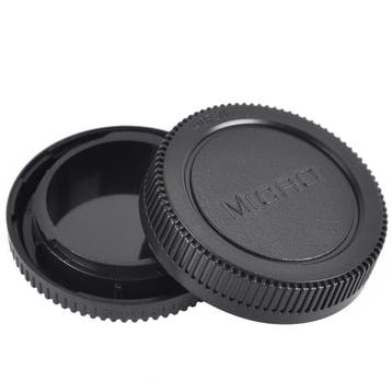 Micro 4/3 (MFT) Body Cap + Rear Lens Cap Set, Nieuw