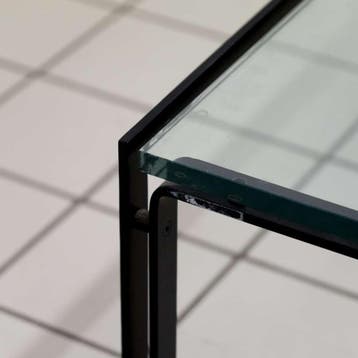 Design Salontafel Metaal en Glas, Huis en Inrichting, Tafels | Salontafels, Ophalen of Verzenden, Nieuw