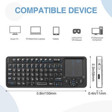 Rii K06 Mini Bluetooth Keyboard,Backlit 2.4GHz Wireless, Computers en Software, Toetsenborden, Verzenden, Nieuw