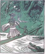 Spotprent Adolf Hitler als boeman in de voormalige koloni..., Verzenden