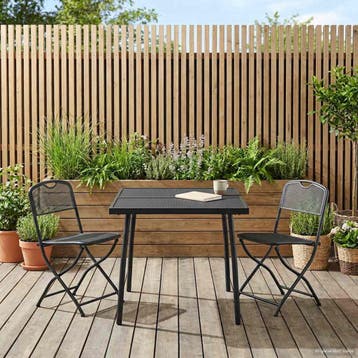 vidaXL Buitenmeubelset 3 pcs Antracietkleurig Ijzer en Staal, Verzenden, Nieuw, Rvs, 3 zitplaatsen