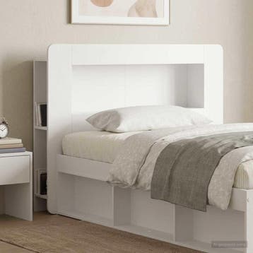 vidaXL Hoofdbordkast met opslag Hoogglans Wit Geconstrueerd, Huis en Inrichting, Slaapkamer | Bedden, Verzenden, Nieuw, Wit, Hout