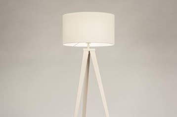 Rietveld Vloerlampen - Wit, Beige, Zand - Stof, Metaal, Verzenden, Nieuw