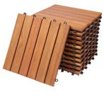 2dekans | Casaria Acacia houten tegelset van 11 stuks,, Doe-het-zelf en Verbouw, Hout en Planken, Ophalen of Verzenden, Zo goed als nieuw