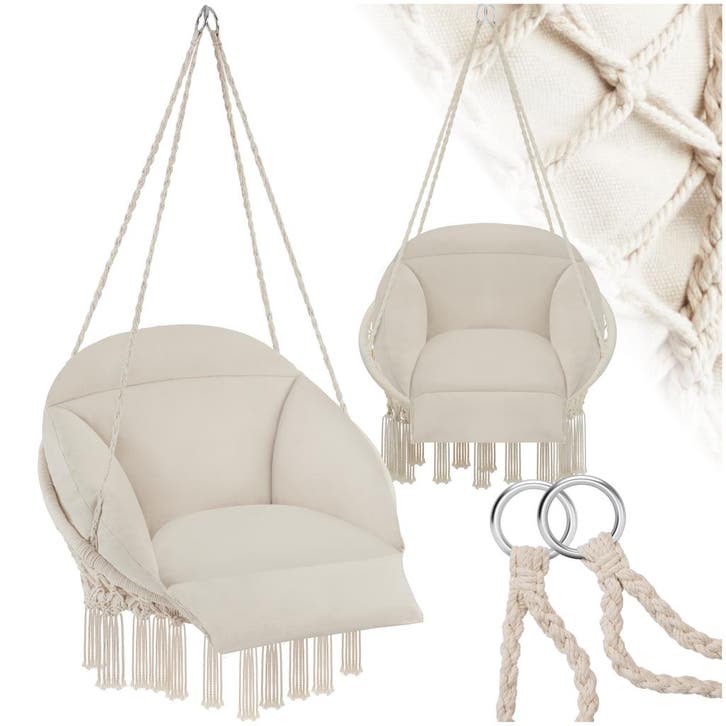 Hangstoel Samira - beige, Tuin en Terras, Overige Tuin en Terras, Verzenden
