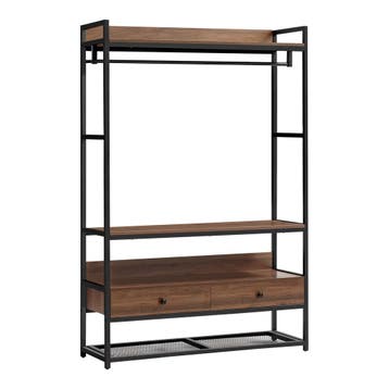 Kledingrek Isen 180x120x40 cm zwart en walnootkleurig [en.ca, Verzenden, Nieuw