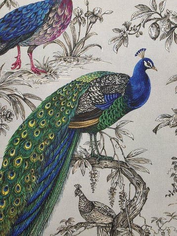 Stof met pauwen toile de Jouy - Artmaison klassiek ontwerp -