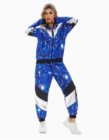 Jaren ‘90 Trainingspak – Donkerblauw Disco - - Maat XL, Ophalen of Verzenden, Nieuw, Maat 56/58 (XL)