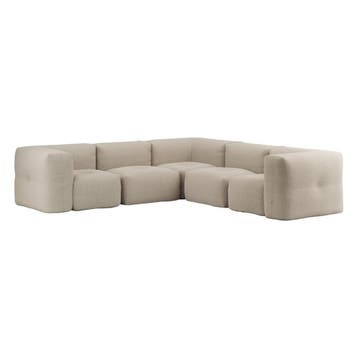 Soft Sofa Indoor 5 Seater Hoekbank - Teddy Beige, Verzenden, Nieuw, Beige, Zitzak