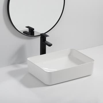 SALE - Silva 50 - Glans wit - Waskom -  -  - Keramiek -, Ophalen of Verzenden, Nieuw