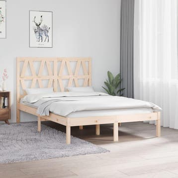 vidaXL Bedframe massief grenenhout 120x190 cm, Bruin, Verzenden, Nieuw, 190 cm of minder