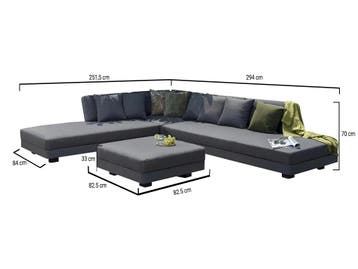 Showroommodel Santa Monica hoek loungeset 4 delig aluminium, Ophalen of Verzenden, Nieuw