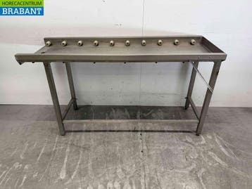 RVS Afvoertafel / rollenbaan tbv doorschuifvaatwasser 168 cm, Ophalen of Verzenden, Gebruikt