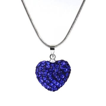 Fako Bijoux - Ketting - Disco Dots - Hart - Donkerblauw, Verzenden, Nieuw