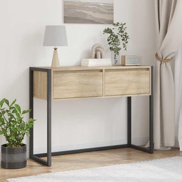 vidaXL Bijzettafel Sonoma 100 x 36 x 75 cm Bewerkt hout, Verzenden, Nieuw, 60 cm of meer