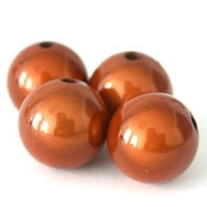 10 x 3D miracle kraal, rond 8mm Koper goud Bruin gat c.a...., Ophalen of Verzenden, Nieuw, Kraal