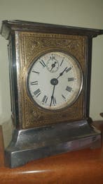 Alarm clock - Koets - Vernikkeld messing