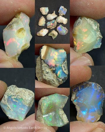 93,6 ct - 9x natuurlijke kostbare ruwe Ethiopische opalen,