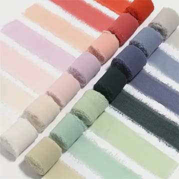 Handgemaakte Satijn Chiffon Lint Set - 3 Rollen van 5m met R, Verzenden, Nieuw