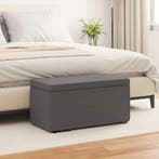 vidaXL Kruk Grijs 81 x 41 x 40 cm Nepleer en Gefabriceerd, Verzenden, Nieuw